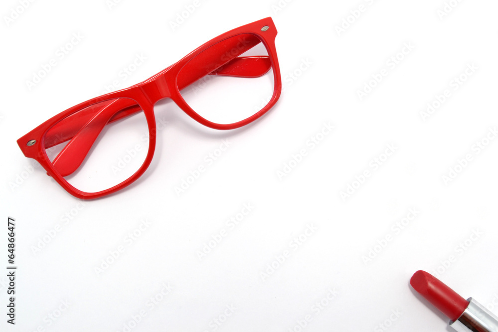 Lipstick and glasses Lipstick and glasses