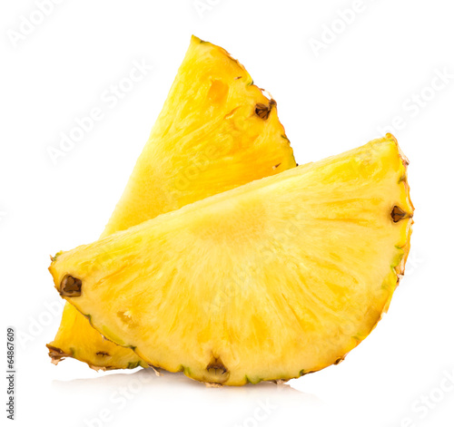 pineapple slices isolated on white