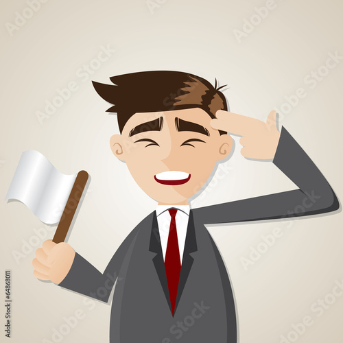 cartoon businessman commit suicide