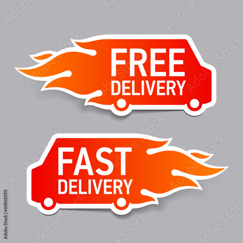 Free and fast delivery labels