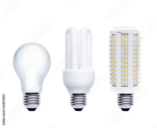 Glühbirne, Energiesparlampe, LED-Lampe