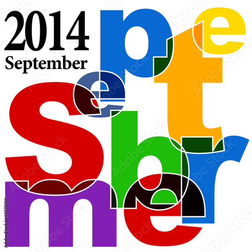 Bunte Buchstaben Illustration zum Monat September 2014