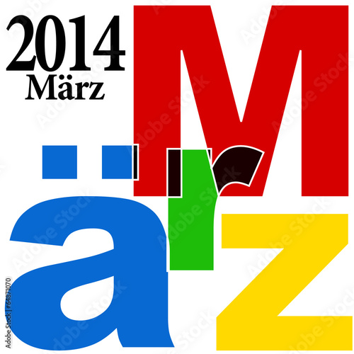 Bunte Buchstaben Illustration zum Monat März 2014