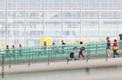 background of airport with travelers
