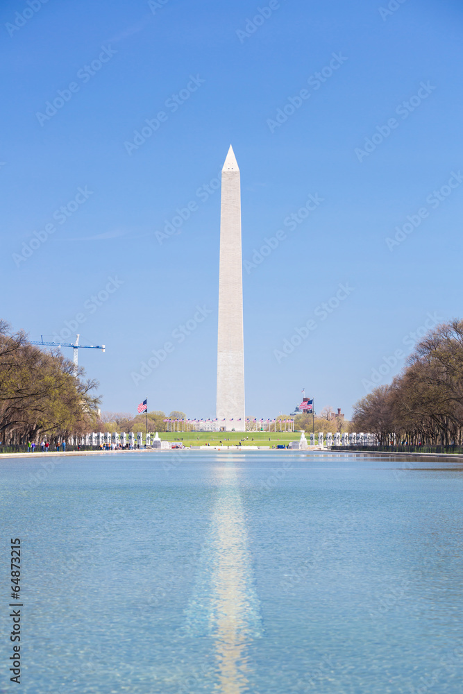 Washington Monument in new reflecting pool