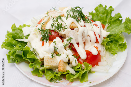 Salad with rusks