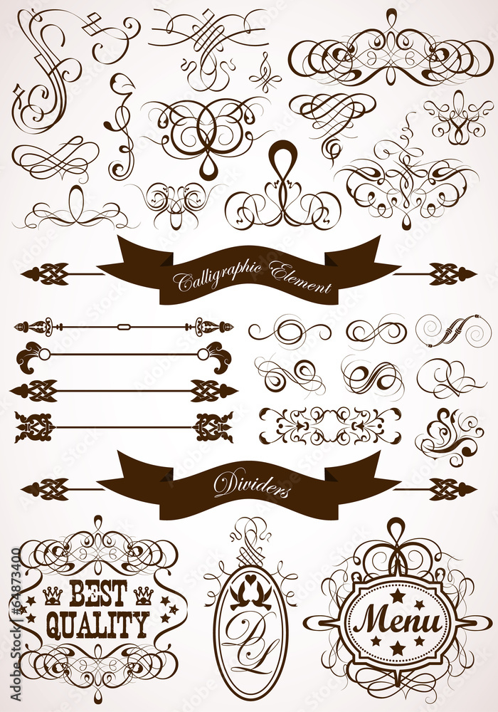 Calligraphic and floral element