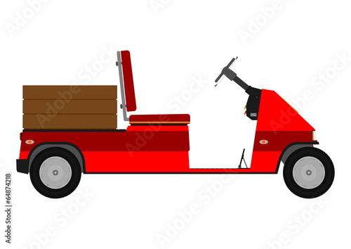Silhouette of golf cart.