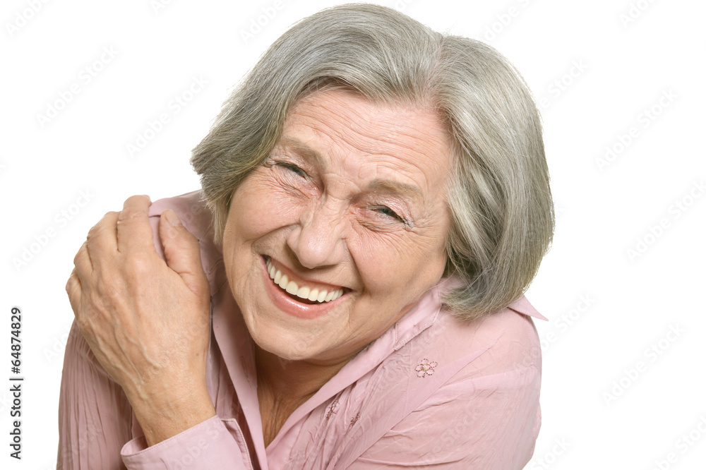 Happy elderly woman Happy elderly woman