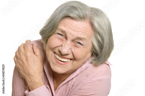 Happy elderly woman
