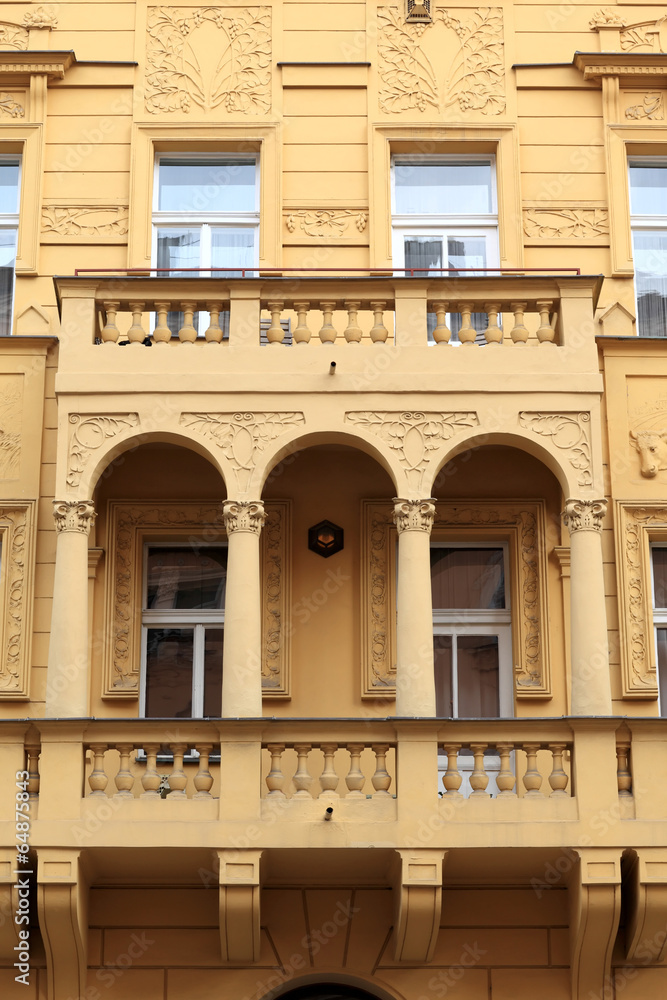 Balcony of yellow building