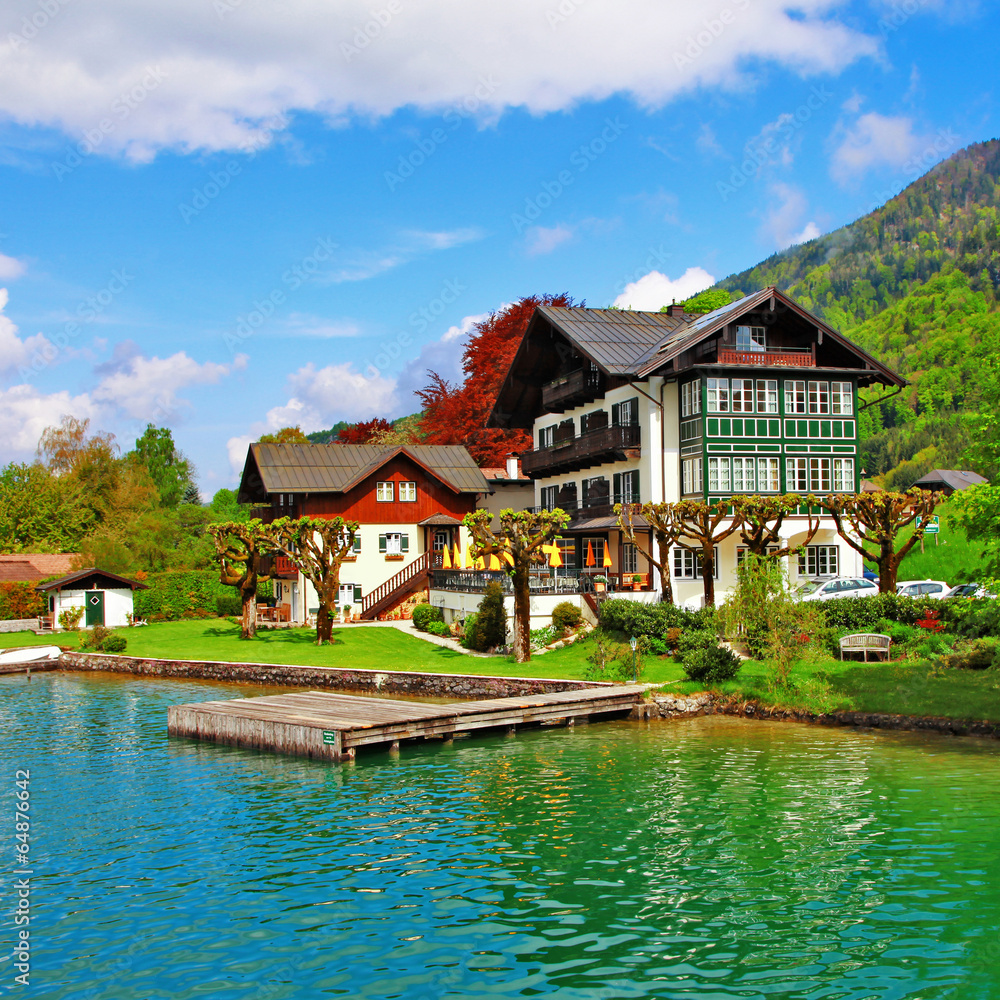 St. Wolfgang lake - beautiful Alpine lake in Austria St. Wolfgang lake - beautiful Alpine lake in Austria