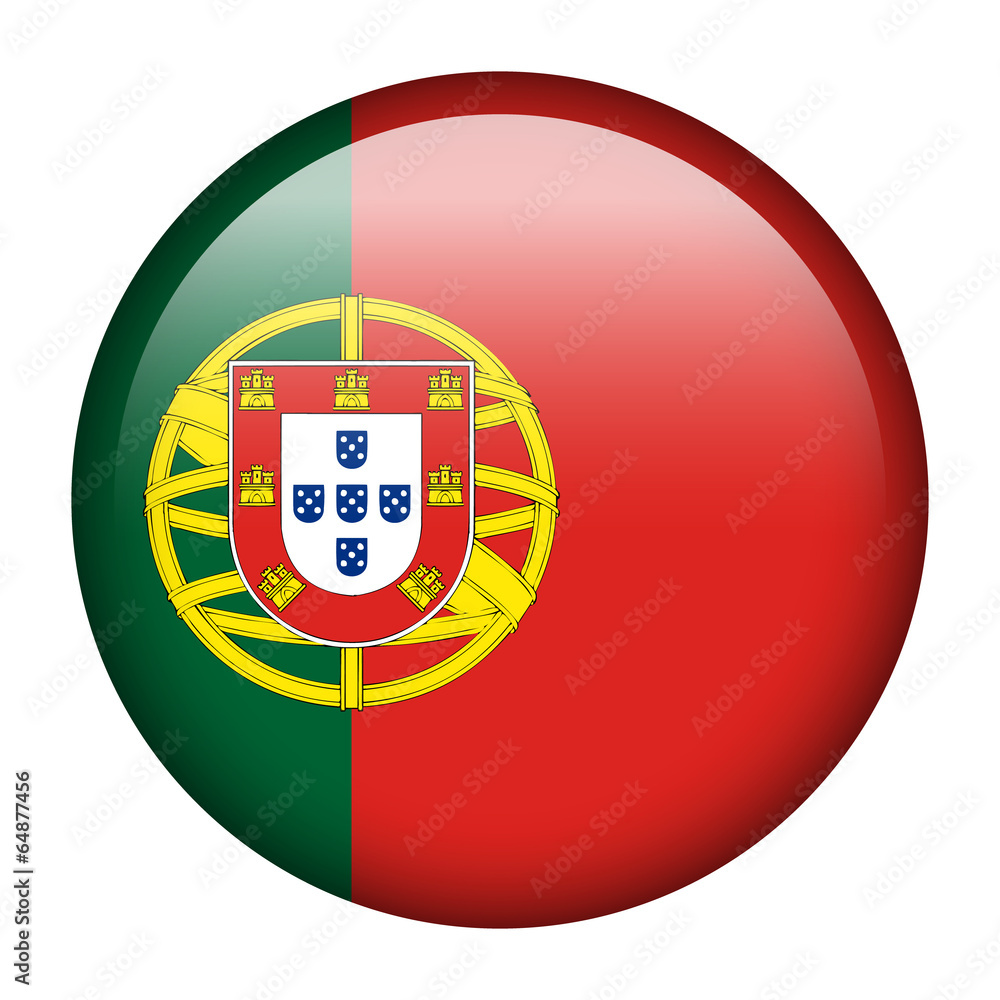 Obraz premium Portugal flag button