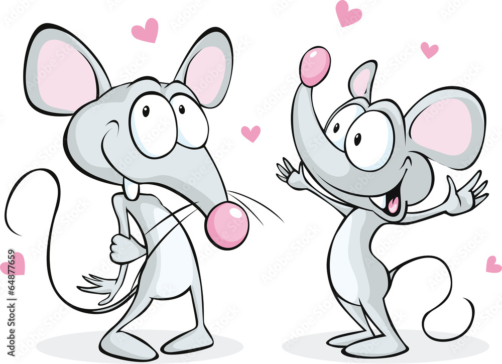 Naklejka premium mouses in love isolated on white background