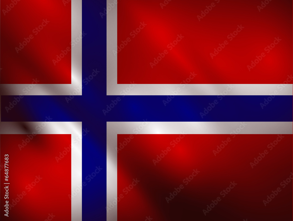 Naklejka premium Norway waving flag vector