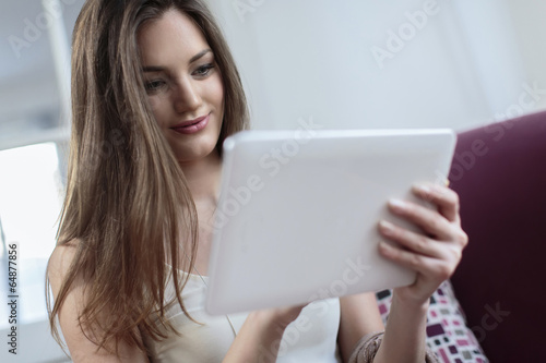 Young woman with tablet
