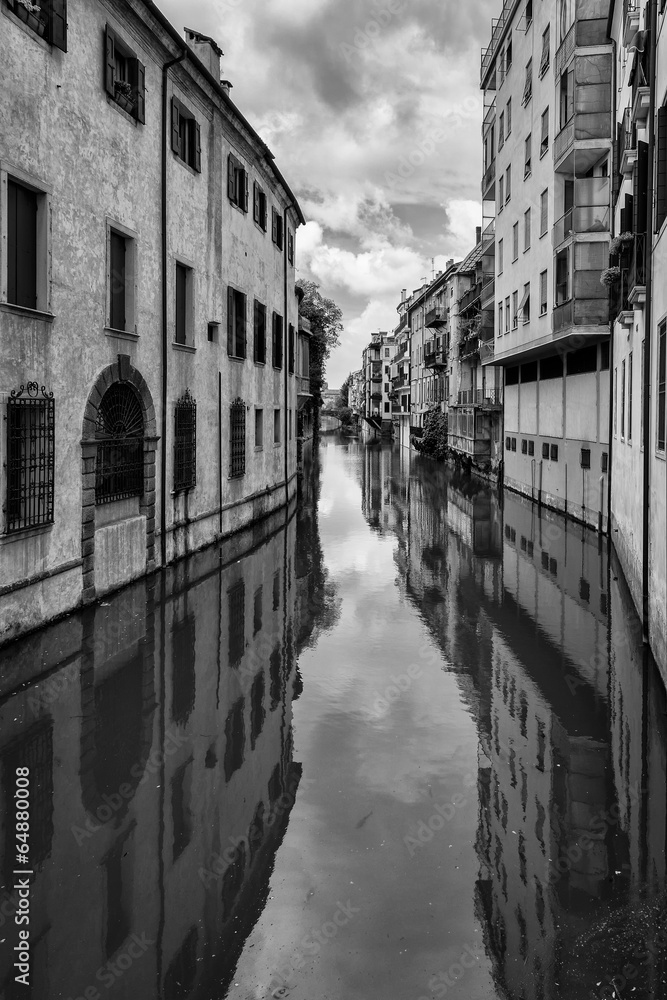 Traditional Buildings on a Canal in an Old Italian Town