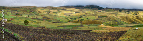 Panoramic view of colorful terrace fields