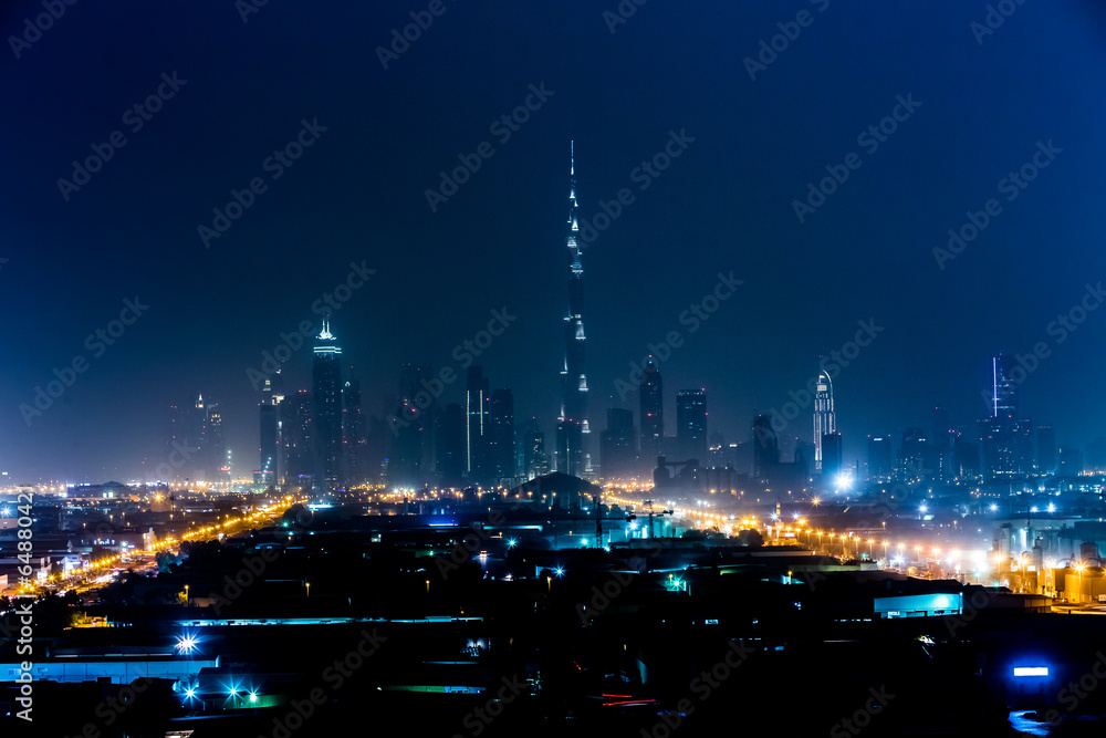 Dubai panorama and Burj Khalifa is currently the tallest buildin