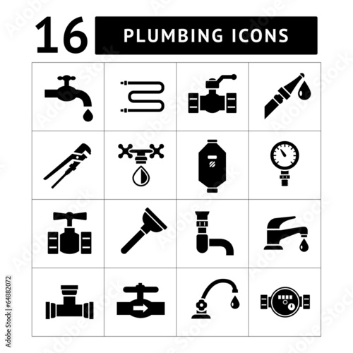 Set icons of plumbing