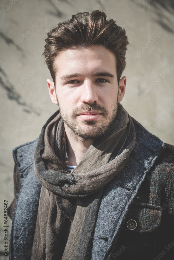 Fototapeta premium young handsome fashion model man