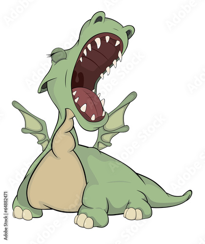 Little green dragon cartoon