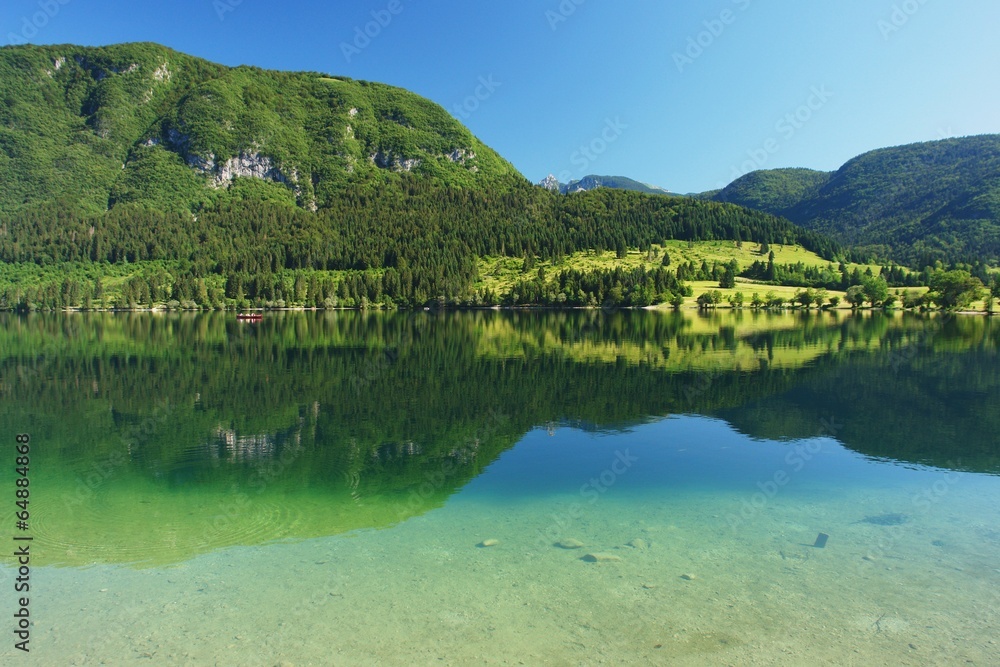 Bohinj Lake in Julian Alps, Slovenia