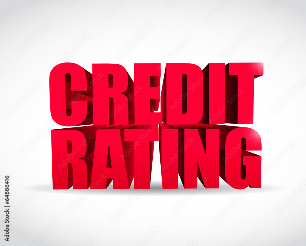 credit rating 3d text sign illustration design credit rating 3d text sign illustration design