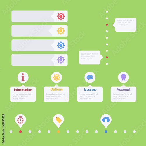 Flat web UI. Vector elements