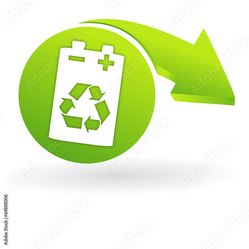 pile recyclable sur web symbole vert