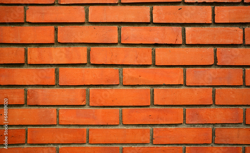Close up of orange brick wall texture