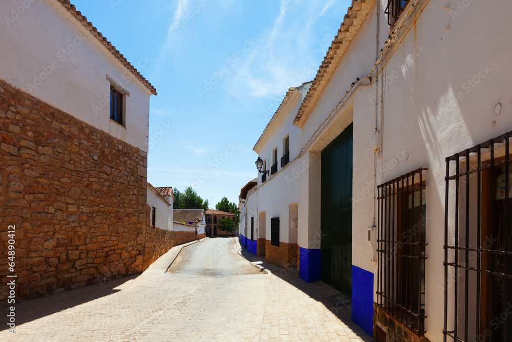 Ordinary spanish street of town. El Toboso
