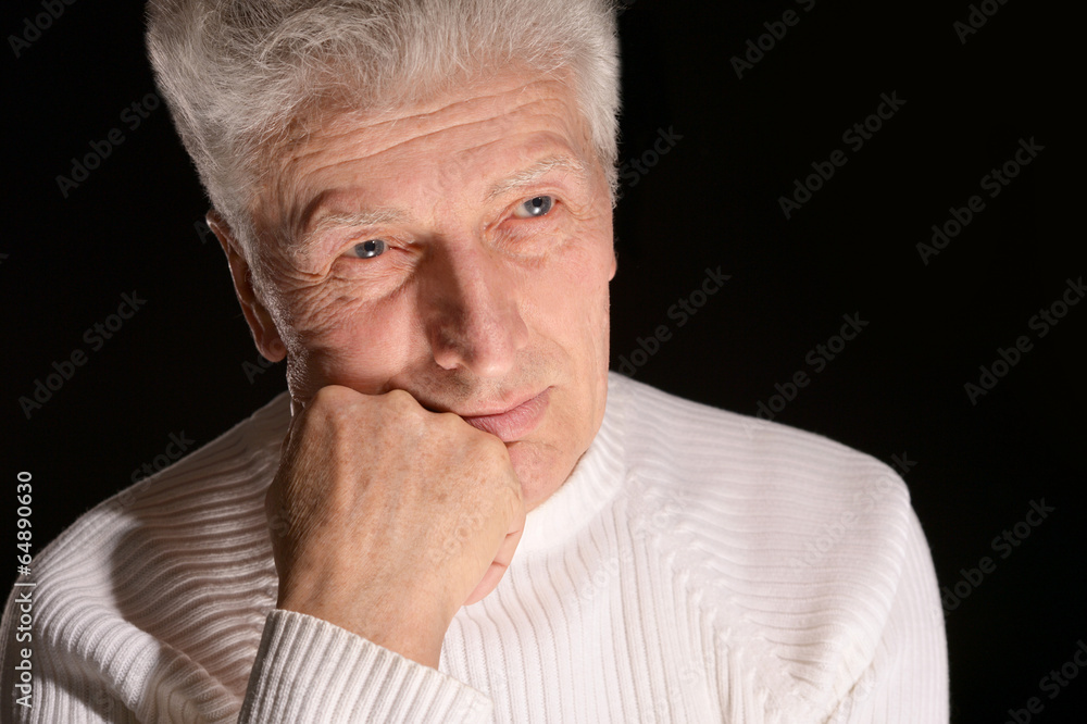 Thoughtful senior man Thoughtful senior man