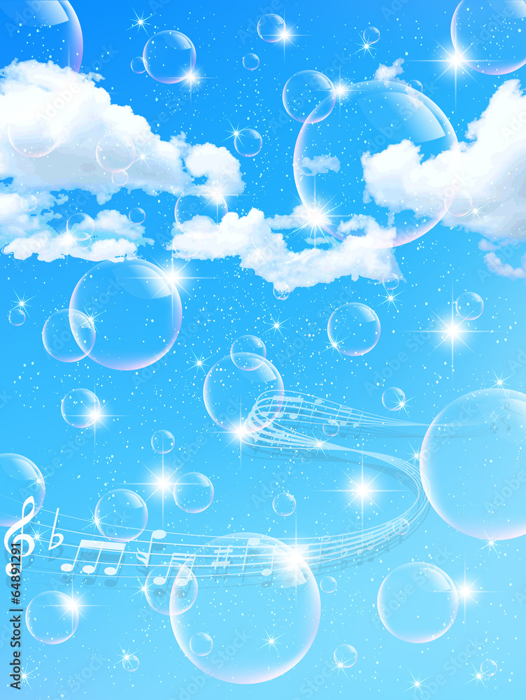 音符 楽譜 空 音符 楽譜 空