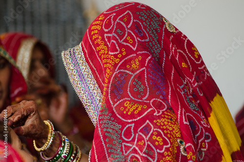 colorful saree , woman ,wedding , Rajasthan, India