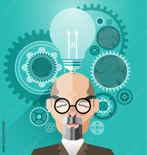 Head with Creative brain idea concept vector