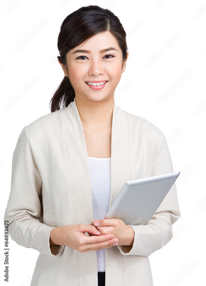 Woman using tablet