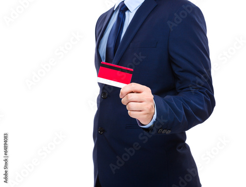 Quadro su tela Businessman holding credit card