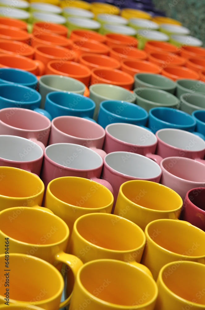 Fototapeta premium Colorful ceramic water mug, pattern.