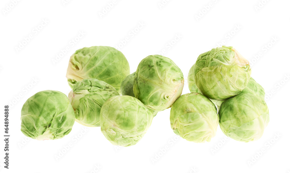 Pile of brussels sprouts isolated Pile of brussels sprouts isolated