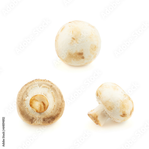 Three champignon mushrooms