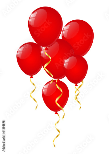 Glossy balloons on white background