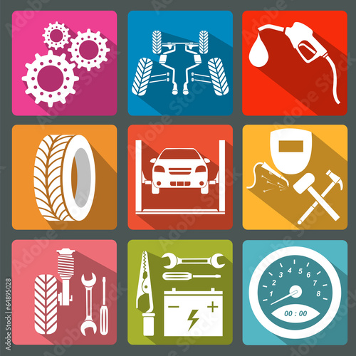 Set of car service icons