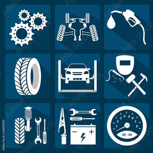 Set of car service icons
