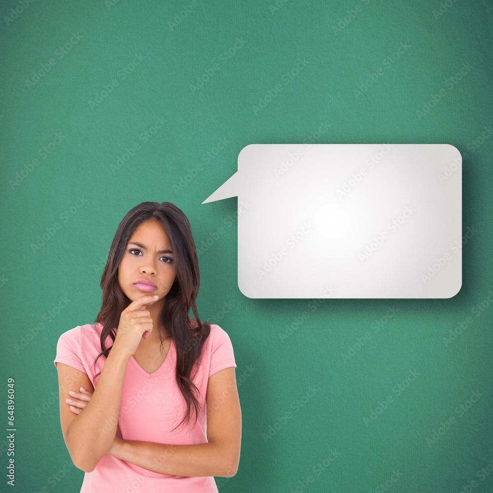 Composite image of pretty brunette thinking Composite image of pretty brunette thinking