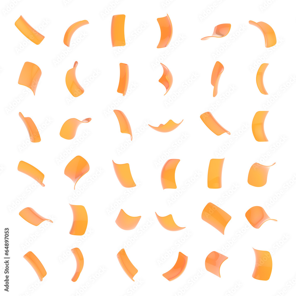 Confetti glossy flakes isolated Confetti glossy flakes isolated