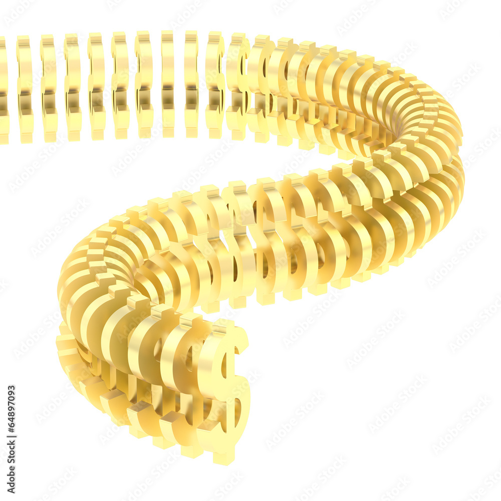 Obraz premium Dollar symbol arranged in line