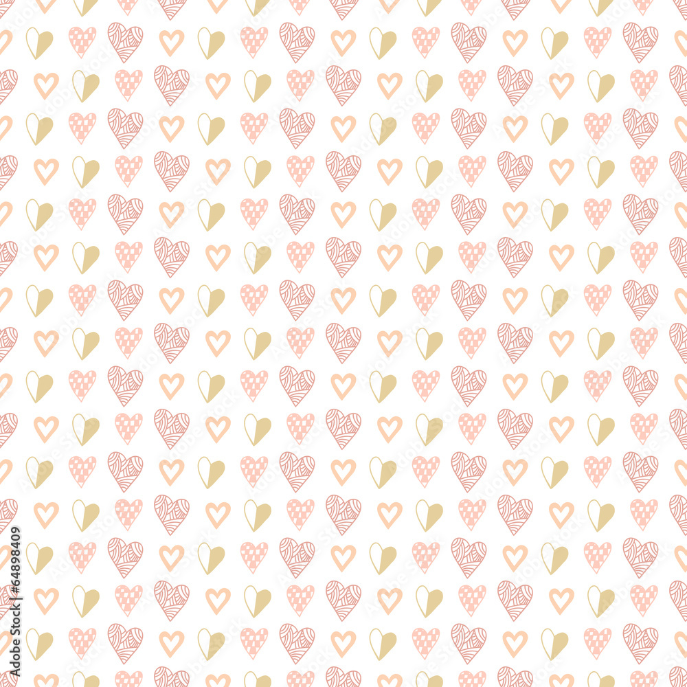 Seamless pattern of hand drawn hearts Seamless pattern of hand drawn hearts