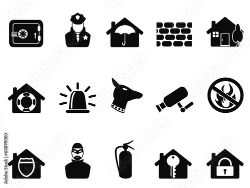 home security icons set