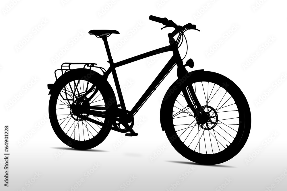Bike, Fahrrad schwarz freigestellt